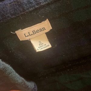 LLBean black watch flannel